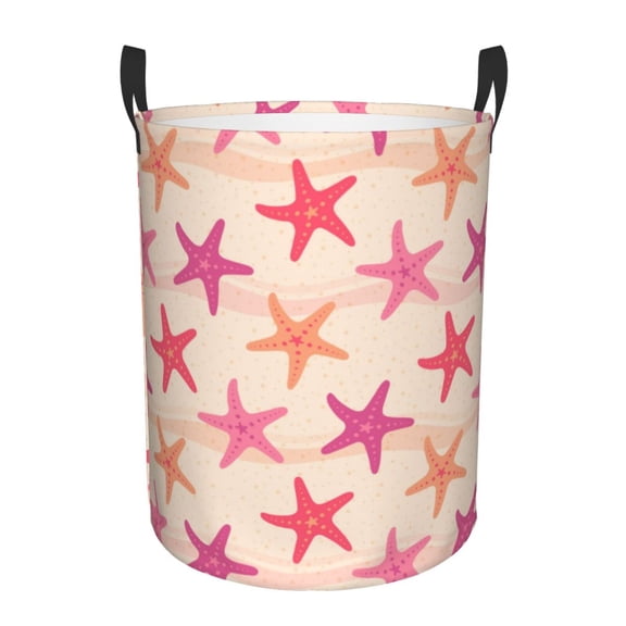 Xecao Starfish Print Laundry Hamper Basket,designed for Blanket Storage and Nursery Clothes in the Bedroom