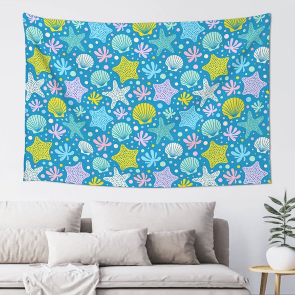 Xecao Starfish Print Tapestry, Wall Hanging Room Funny Decor, Backdrop Room Decor for Bedroom Living Room dormitory