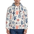 thumbnail image 1 of Xecao Starfish Shell Pattern Men's Adult Pullover Hoodie,Hooded Sweatshirt-Small, 1 of 7