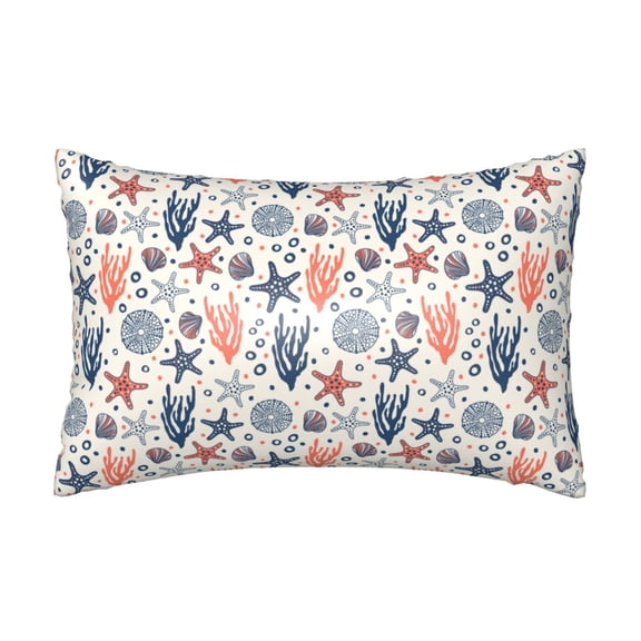 Xecao Starfish Shell Pattern Satin Pillowcases for Hair and Skin, Luxurious and Silky Pillow Cases with Envelope Closure, 20x30 Inches