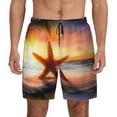 thumbnail image 1 of Xecao Starfish Sunset Sea Beach for Men's Swimming Trunks Swim Trunks Quick Dry Swim Shorts with Mesh Lining Funny Swimwear Bathing Suits, 1 of 9