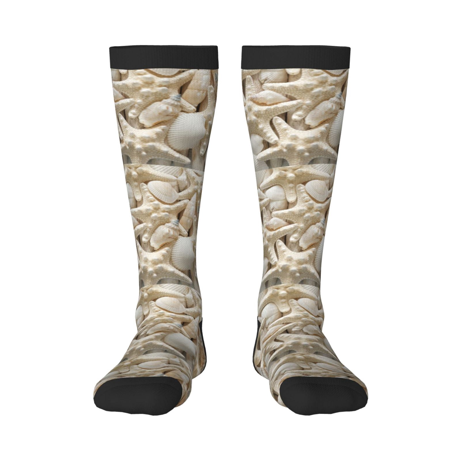 Xecao Starfish and Sea Shells print thigh-high socks, crafted for both ...