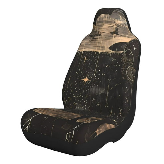 Xecao Starry Night Black Sheep for Automotive Seat Covers for Cars Trucks and SUVs – Gray Car Seat Covers for Front Seats, Truck Seat Protectors-1