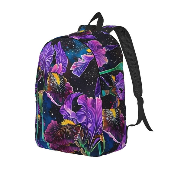 Xecao Starry Night Iris Field for Canvas College Laptop Backpack, a Durable Rucksack for Both Men and Women, ideal for travel, school, and daily use Bag-Medium