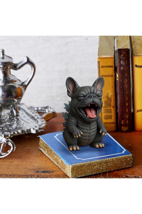 Monster Dog Figurine Resin Statue, Funny Puppy Sculpture Collectible, Cute Quirky Dog Lover Gift Home Office Desk Shelf Garden Decoration Ornament