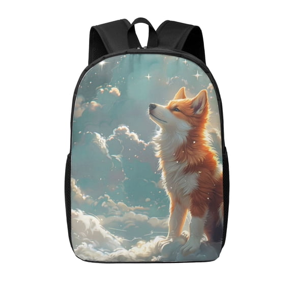 Xecao Starry Sky Cloud Fox print Travel Backpack, Large Computer Backpack for Men Women, College School Rucksack Book Bag
