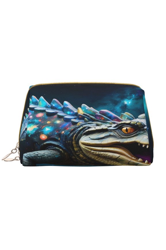 Starry Sky Colorful Crocodile Print Fashion Makeup PVC Bag Large Capacity Travel Cosmetic Bag for Women Organizer Toiletry Clutch