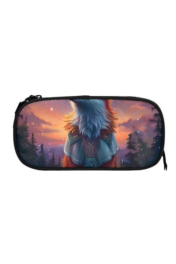 Starry Sky Meditating Fox print Fanny Pack Belt Bag for Women and Men, Fashionable Waterproof Waist Pack with Adjustable Strap for Traveling, Hiking, Jogging, Cycling