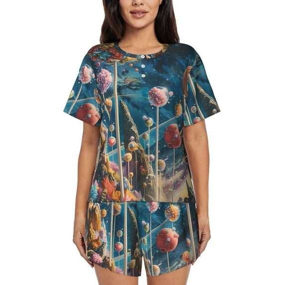 Xecao Starry Sky Planet Lollipop print Swimsuit for women, Summer-ready, sporty style.Quick-dry fabric. Many sizes & colors.