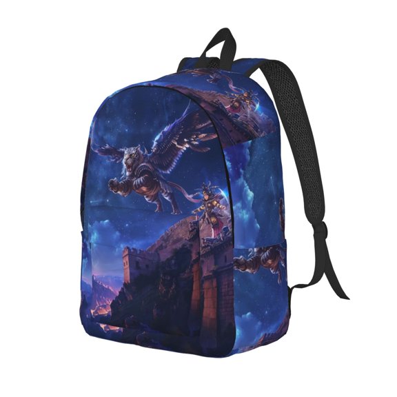Xecao Starry Sky Wall Flying Tiger Canvas College Laptop Backpack, a durable rucksack designed for both men and women, ideal for travel, school, and daily use-Small