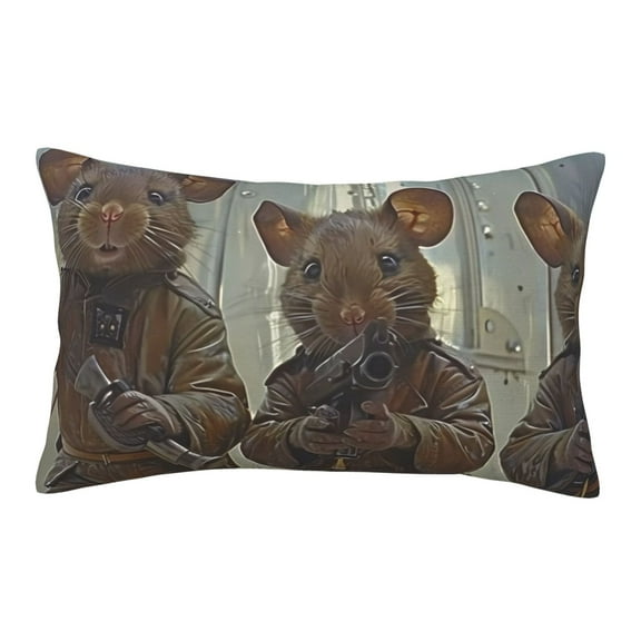 Xecao Steampunk Space Mice Warriors for Decorative Throw Pillow Case for Couch,Sofa or Bed Set,Pillow Cover for Sofa Home Decor Ideal Gift(Pillow core not included)-14"x20"