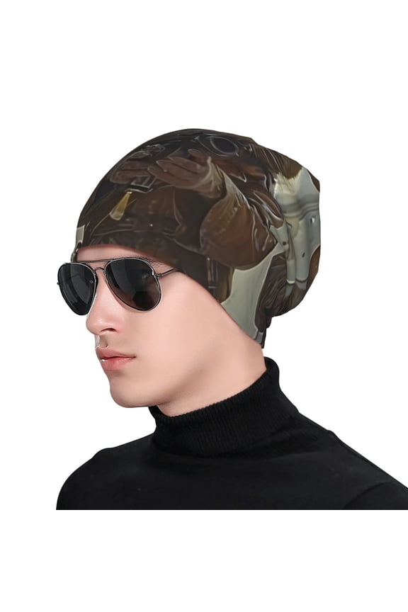 Steampunk Space Mice Warriors Print Beanie Knitted Hat for Men Women, Winter Fashion Knit Cuffed Caps Unisex