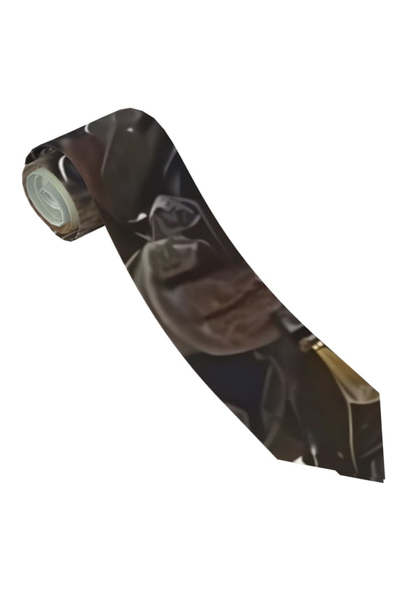 Steampunk Space Mice Warriors Print Tie For Men Necktie Woven Jacquard Neck Ties,Classic Men's Tie