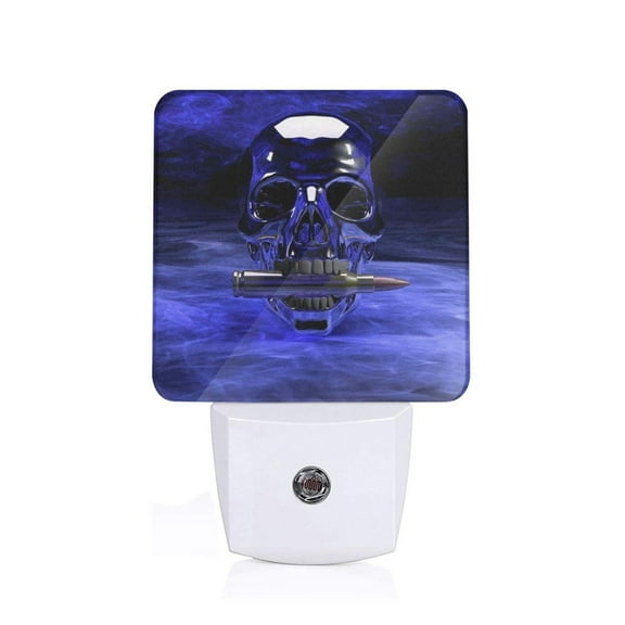 Xecao Steel Skull for Night Light - a Wall-mounted LED Fixture with A Dusk-to-dawn Sensor, Ideal for Bedrooms, Bathrooms, Hallways, and Kitchens-UK