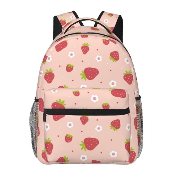 Xecao Strawberries Backpack, a stylish and functional choice for both men and women, is the perfect basic bookbag for college, work, or travel