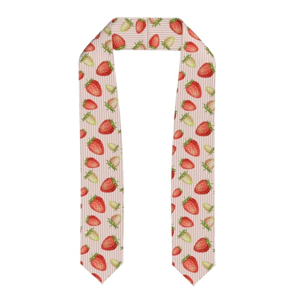 Xecao Strawberries Print Graduation Shawl Stole Honor Stole Adult 72" Academic Commencements