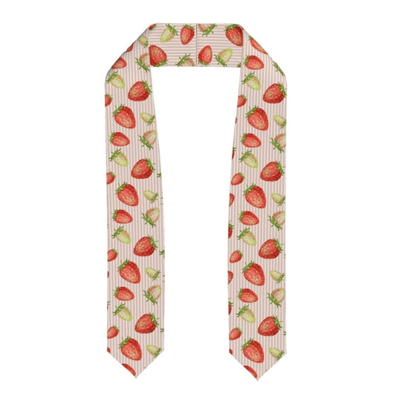 Xecao Strawberries Print Graduation Shawl Stole Honor Stole Adult 72" Academic Commencements
