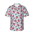 thumbnail image 1 of Xecao Strawberries print Hawaiian shirt - a stylish short-sleeve button-down for men, perfect for casual beach and tropical outings., 1 of 9
