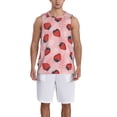 thumbnail image 1 of Xecao Strawberries print basketball shirt for both men and women, a unisex basketball jersey perfect for theme parties-Medium, 1 of 6