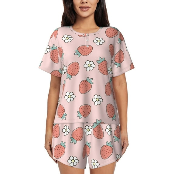Xecao Strawberry And Flowers print Swimsuit for women, Summer-ready, sporty style.Quick-dry fabric. Many sizes & colors.