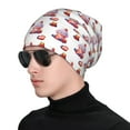 thumbnail image 1 of Xecao Strawberry Blueberry Cream Cake Print Beanie Knitted Hat for Men Women, Winter Fashion Knit Cuffed Caps Unisex, 1 of 7