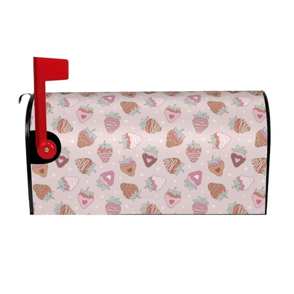 Xecao Strawberry Cake for Mailbox Cover with Magnetic Strips, Waterproof and Sunscreen, Adds a Decorative Touch to Your Garden Yard.