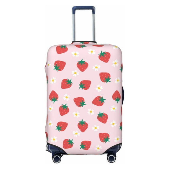 Xecao Strawberry Floral print Elastic Luggage Cover, with double-sided print , is perfect for travel, business, and daily use (NOT included luggage!)