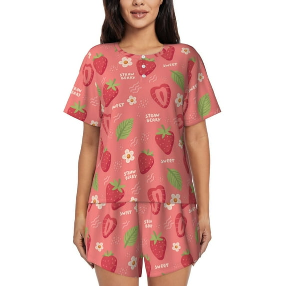 Xecao Strawberry Floral print Swimsuit for women, Summer-ready, sporty style.Quick-dry fabric. Many sizes & colors.