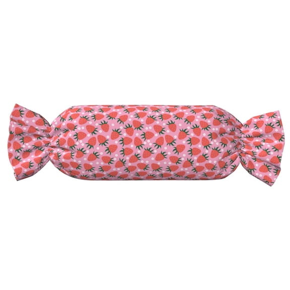 Xecao Strawberry Print+Candy-Inspired Plush Pillow for Men Women Suitable for Beds, Sofas, Game Rooms Drawstring Closure