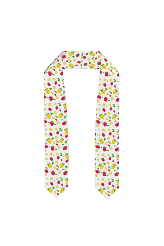 Strawberry and Lemon Print Graduation Shawl Stole Honor Stole Adult 72" Academic Commencements