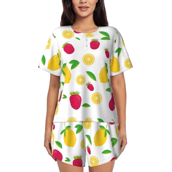 Xecao Strawberry and Lemon print Swimsuit for women, Summer-ready, sporty style.Quick-dry fabric. Many sizes & colors.
