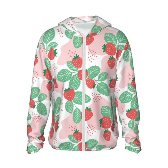 Xecao Strawberry for Sun Shirt-A lightweight, hoodie-style long-sleeve UV protection garment designed for other outdoor activities.
