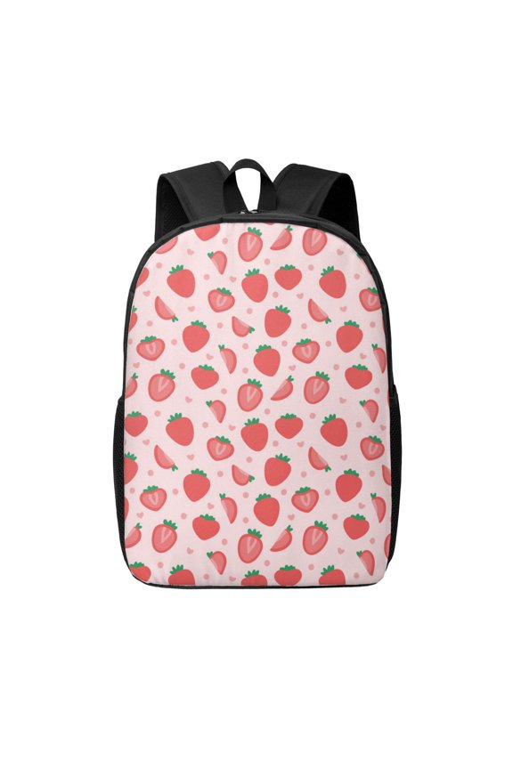 Strawberry print Travel Backpack, Large Computer Backpack for Men Women, College School Rucksack Book Bag
