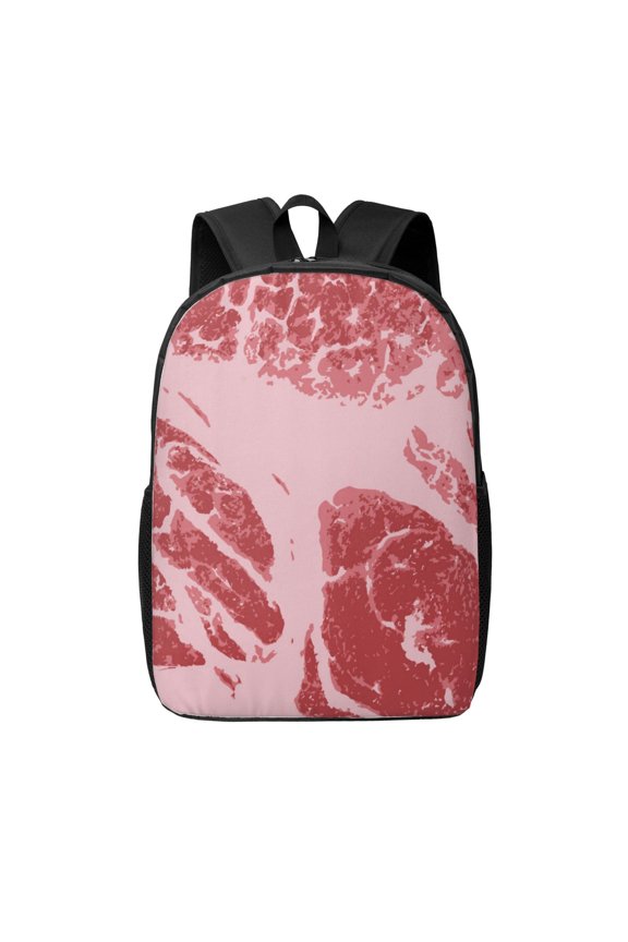 Striped Meat print Travel Backpack, Large Computer Backpack for Men Women, College School Rucksack Book Bag