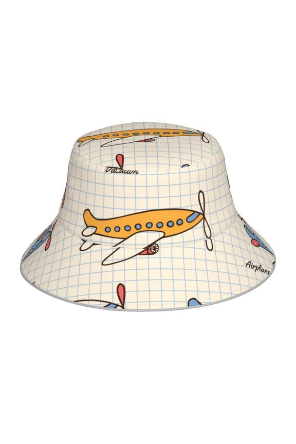 Striped Vintage Planes Print Men and Women Night Reflective Hat Runner Cap Visor Bucket Hat Boonie Cap