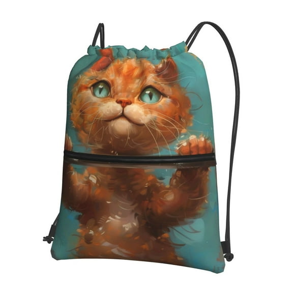 Xecao Strong Kitten Lifting Weights for Drawstring Bags,Pull String Backpack Bags,String Bag Sackpack