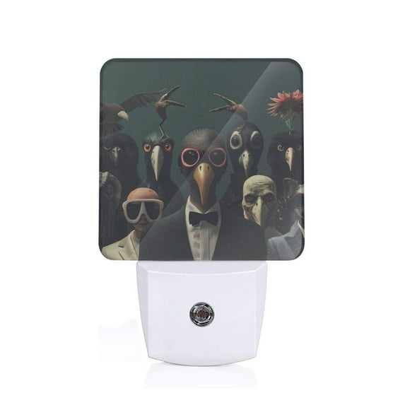 Xecao Stylish Avian Gathering for Night Light - a Wall-mounted LED Fixture with A Dusk-to-dawn Sensor, Ideal for Bedrooms, Bathrooms, Hallways, and Kitchens-US