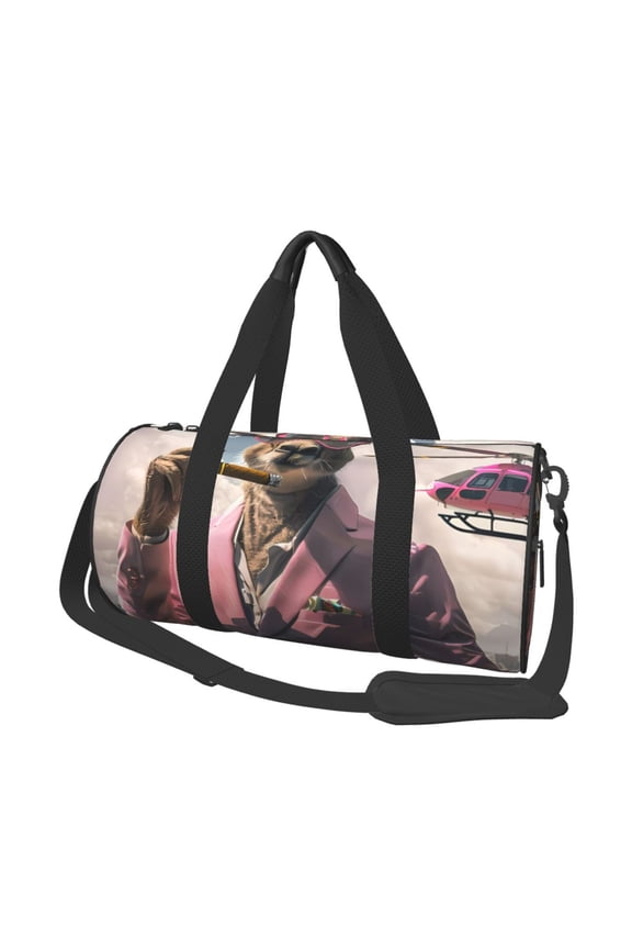 Stylish Kangaroo In Suit Print Travel Duffle Bag, Bag Carry On Tote Bags for Women, Travel Sport Gym Bag for Men, Hospital Bag for Labor and Delivery