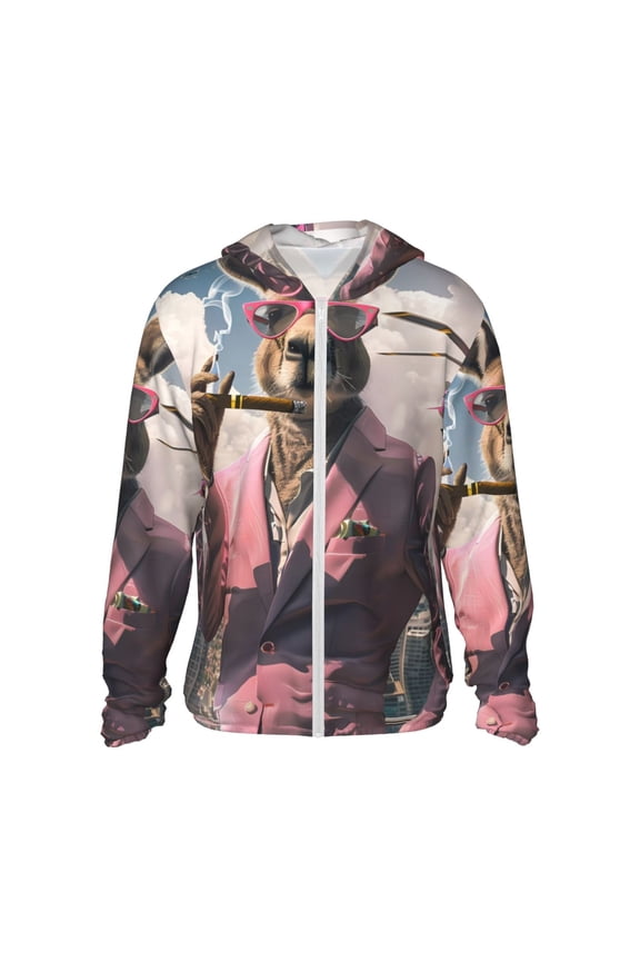 Stylish Kangaroo In Suit for Sun Shirt-A lightweight, Hoodie-Style Long-Sleeve UV Protection Garment Designed for Other Outdoor Activities. -XX-Large
