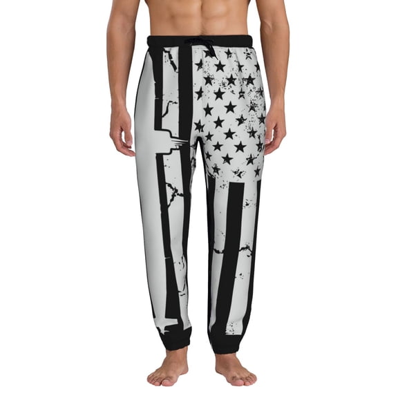 Xecao Submarine Vintage Flag Print Active Tech Joggers for Men, Mens Sweatpants Lounge Pants with Pockets-XX-Large