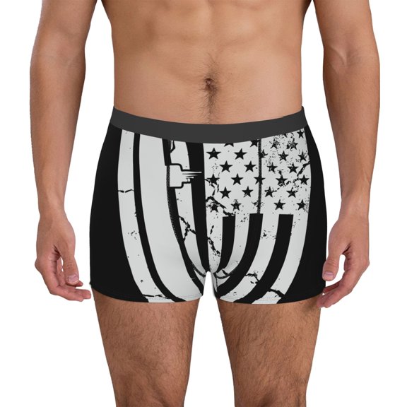 Xecao Submarine Vintage Flag Print Men's Underwear Boxer Briefs Pack - Your ComfortSoft, Moisture-Wicking, and Breathable Choice for Men's Underwear-Small