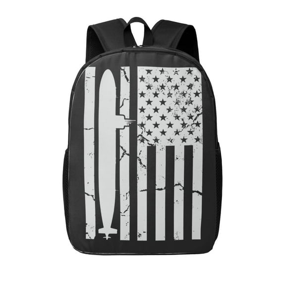Xecao Submarine Vintage Flag print Travel Backpack, Large Computer Backpack for Men Women, College School Rucksack Book Bag