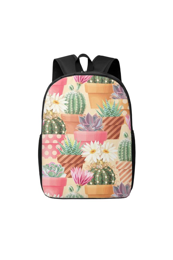 Succulent And Cactus print Travel Backpack, Large Computer Backpack for Men Women, College School Rucksack Book Bag
