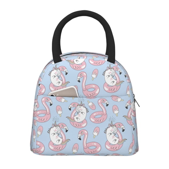Xecao Summer Cute Unicorns Lunch Bag , an insulated, reusable tote bag perfect for adults of all genders, ideal for work, office, picnics and beach trips
