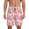 thumbnail image 1 of Xecao Summer Flamingo Print Men's Sleepwear Shorts Pajama Bottom Lounge Short nightwear with Convenient Pockets for Relaxed Home Wear-Small, 1 of 6