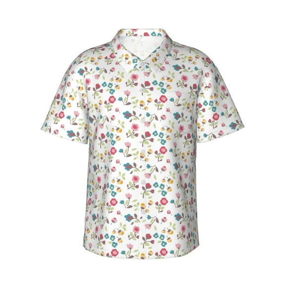 Xecao Summer Floral print Hawaiian shirt - a stylish short-sleeve button-down for men, perfect for casual beach and tropical outings.