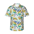 thumbnail image 1 of Xecao Summer Leopard print Hawaiian shirt - a stylish short-sleeve button-down for men, perfect for casual beach and tropical outings., 1 of 9