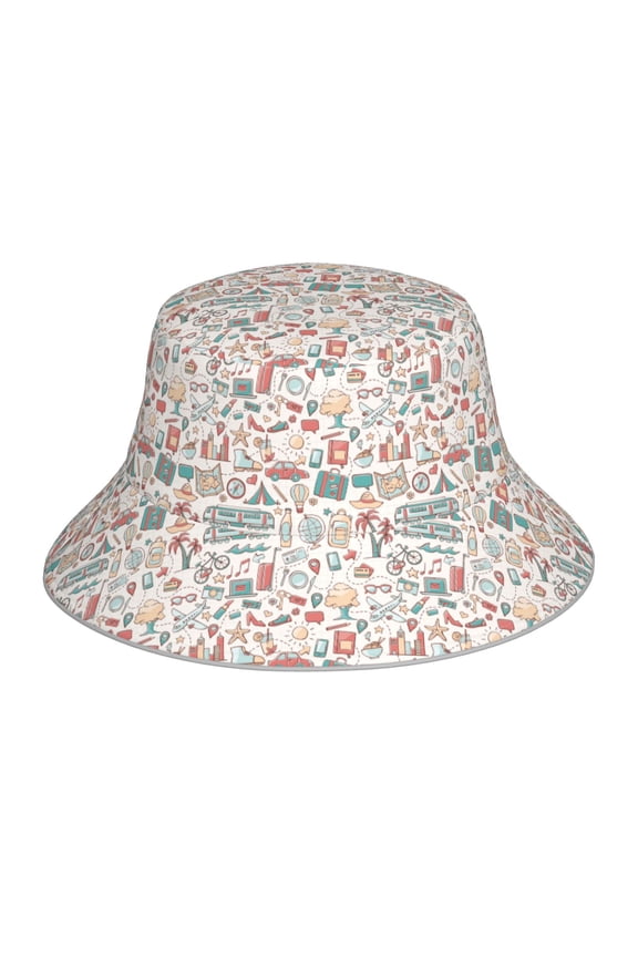 Summer Life Print Men and Women Night Reflective Hat Runner Cap Visor Bucket Hat Boonie Cap