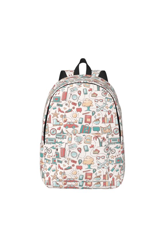 Summer Life for Canvas College Laptop Backpack, Durable Rucksack Travel Notebook Bag School Backpack Book Bag for Men Women