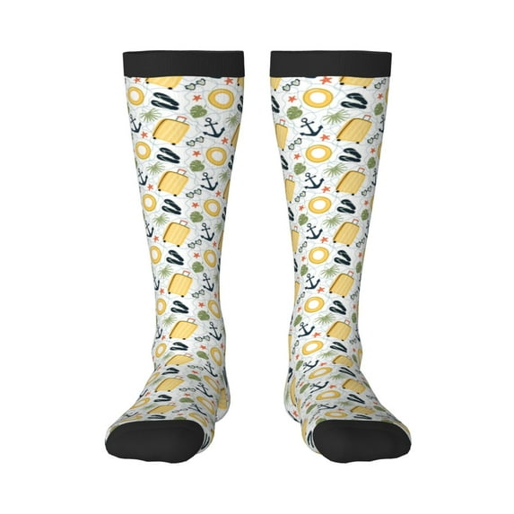 Xecao Summer vacation Print Compression Socks for Both Men And Women for Running, Travel, Flight, Nurse